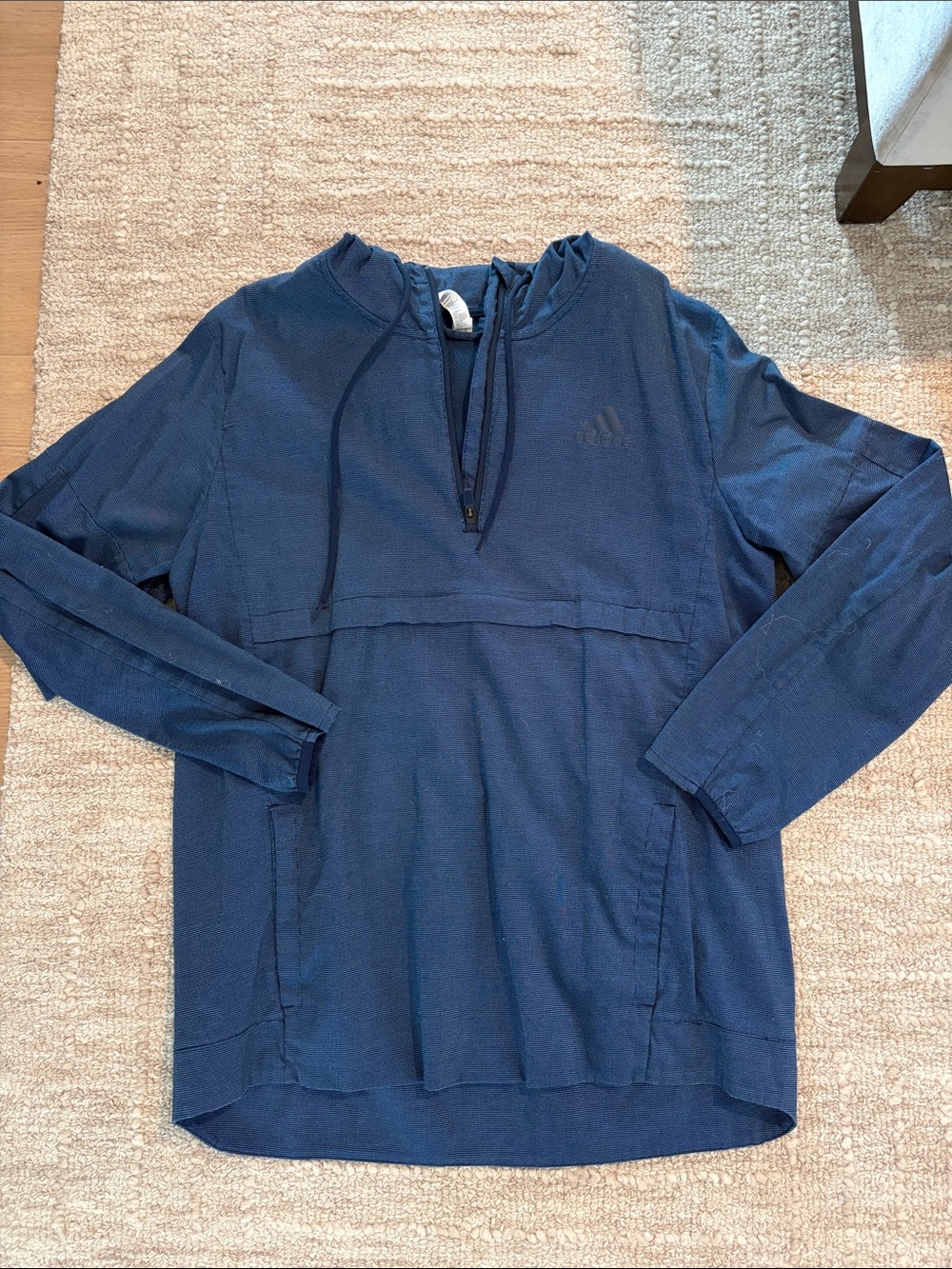 adidas Navy Hooded Quarter-Zip Pullover